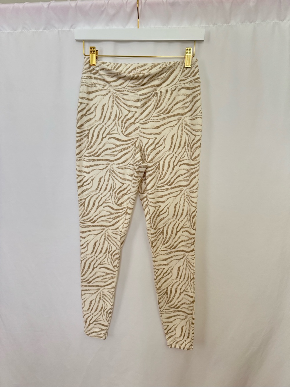 Beige Zebra Print Leggings